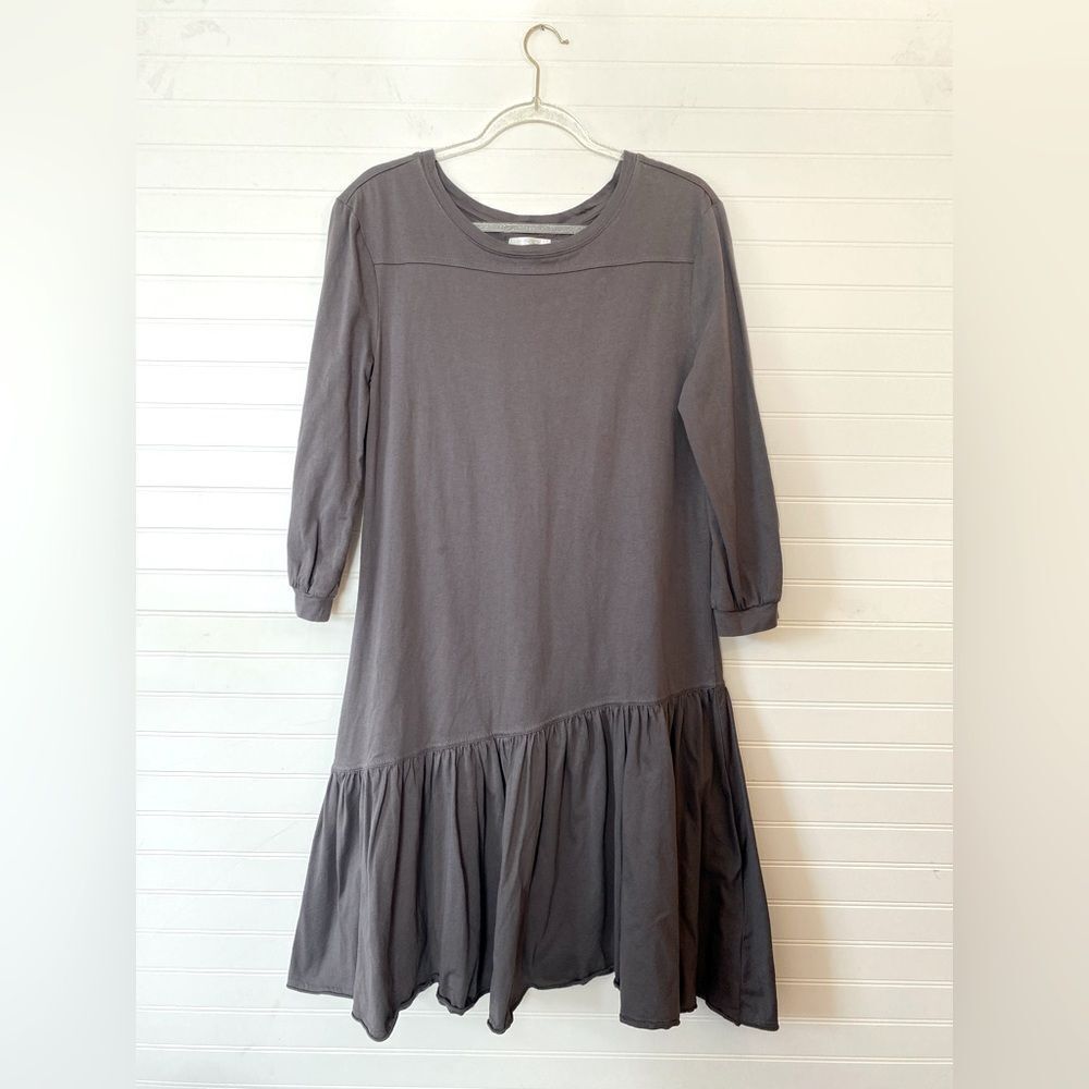 STITCHDROP 100% Cotton Asymmetrical Hem Gray Dress Size Small